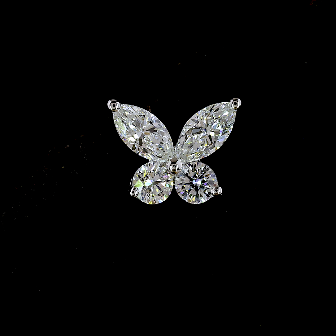 Lab-Grown 0.67 Carat Marquise E-VS Diamond 14K White Gold Studs Earrings