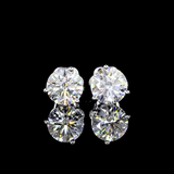 Lab-Grown 3.09 Carat Round E-VS1 Diamond 14K White Gold Martini Earrings