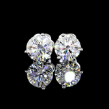 Lab-Grown 3.05 Carat Round E-VVS2 Diamond 14K White Gold Martini Earrings