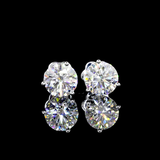 Lab-Grown 3.08 Carat Round E-VS1 Diamond 14K White Gold Martini Earrings
