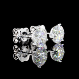 Lab-Grown 3.07 Carat Round D-VVS2 Diamond 14K White Gold Martini Earrings