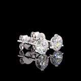 Lab-Grown 1.46 Carat Round D-VS2 Diamond 14K White Gold Martini Earrings