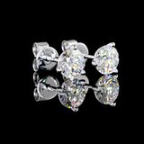 Lab-Grown 1.48 Carat Round D-VS1 Diamond 14K White Gold Martini Earrings
