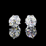 Lab-Grown 3.00 Carat Round E-VS1 Diamond 14K White Gold Martini Earrings