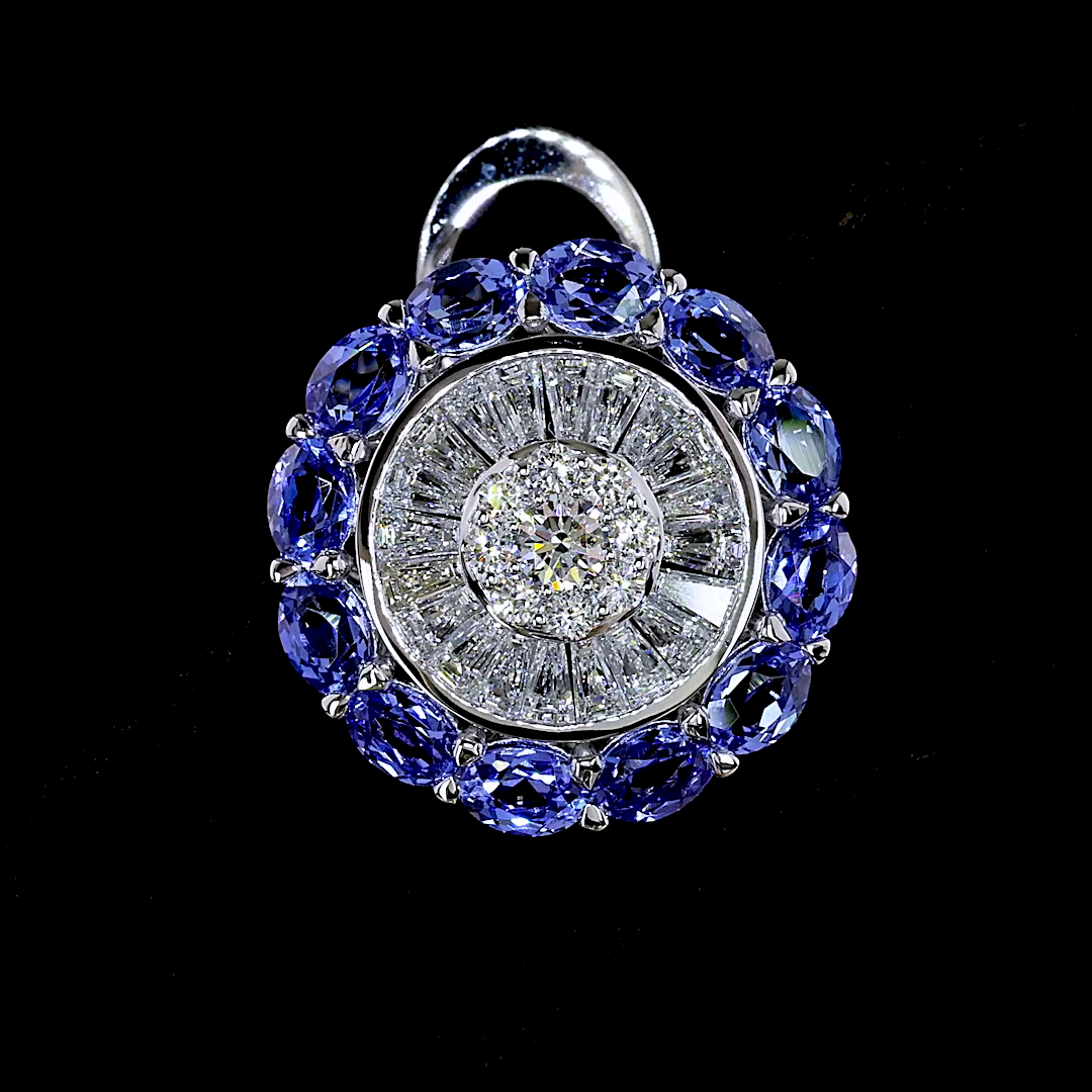 Lab-Grown 1.77 Carat Round Blue-VS1 Diamond 14K White Gold Studs Earrings