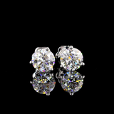 Lab-Grown 3.02 Carat Round E-VVS2 Diamond 14K White Gold Martini Earrings