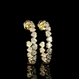 Lab-Grown 4.28 Carat Heart F-VS1 Diamond 14K Yellow Gold C Hoops Earrings