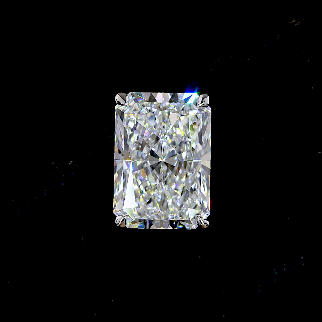 Lab-Grown 4.58 Carat Radiant E-F-VVS2 Diamond 14K White Gold Studs Earrings