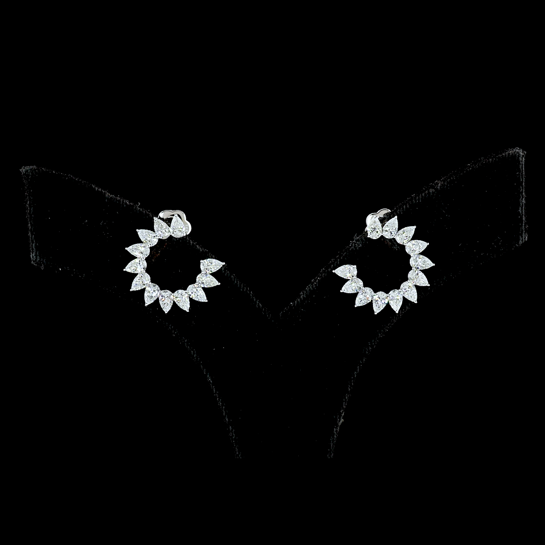 Lab-Grown 2.75 Carat Pear F-VS1 Diamond 14K White Gold Special Earrings
