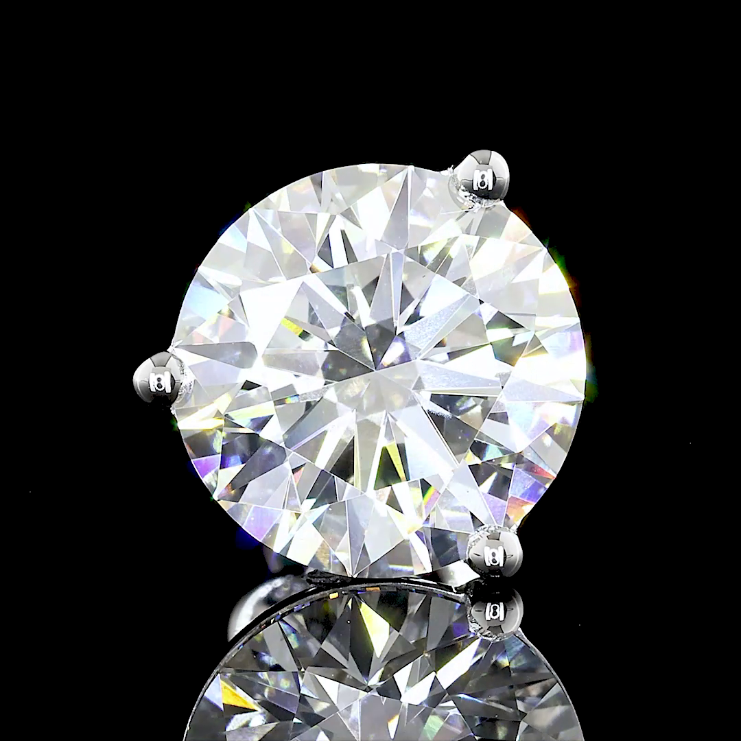 Lab-Grown 6.17 Carat Round E-VS1 Diamond 14K White Gold Martini Earrings