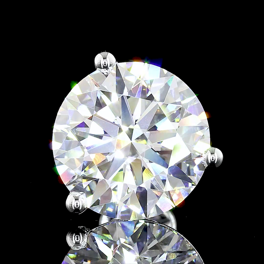 Lab-Grown 8.11 Carat Round E-VS1 Diamond 14K White Gold Martini Earrings