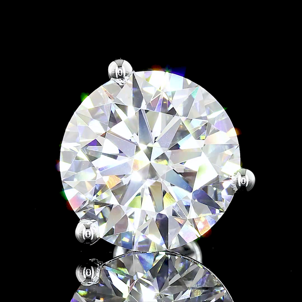 Lab-Grown 8.11 Carat Round E-VS1 Diamond 14K White Gold Martini Earrings