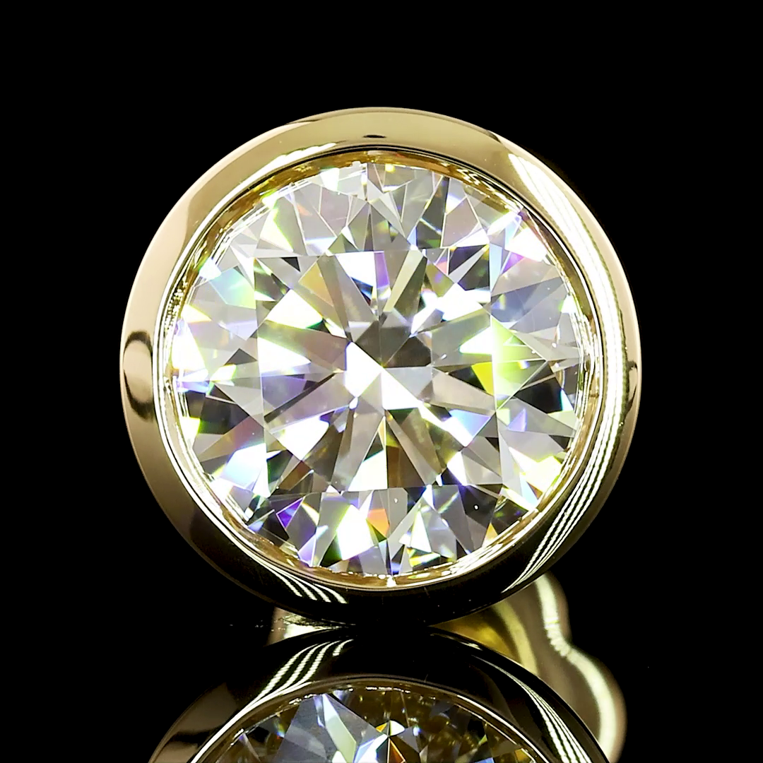 Lab-Grown 2.08 Carat Round F-VS1 Diamond 14K Yellow Gold Studs Earrings