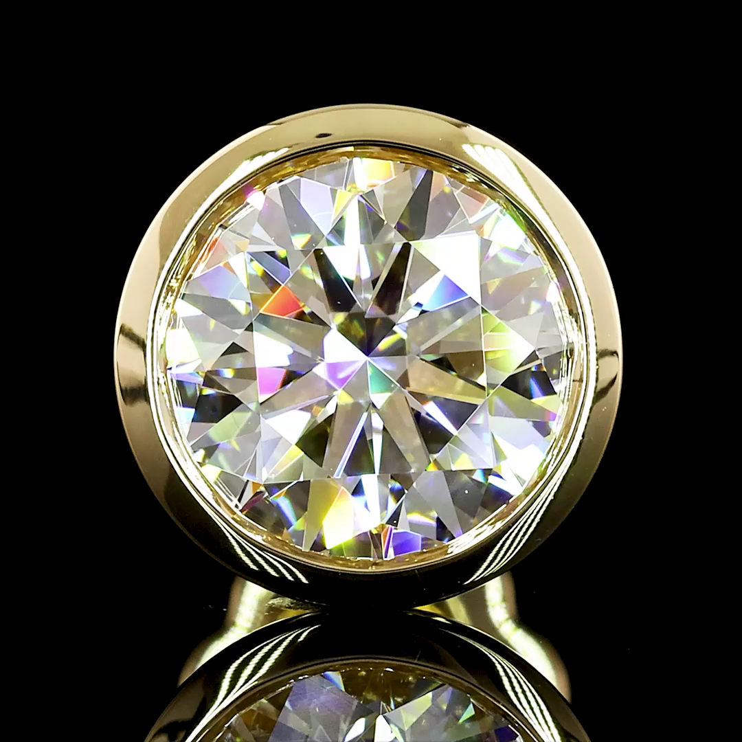 Lab-Grown 2.04 Carat Round D-VVS2 Diamond 14K Yellow Gold Studs Earrings