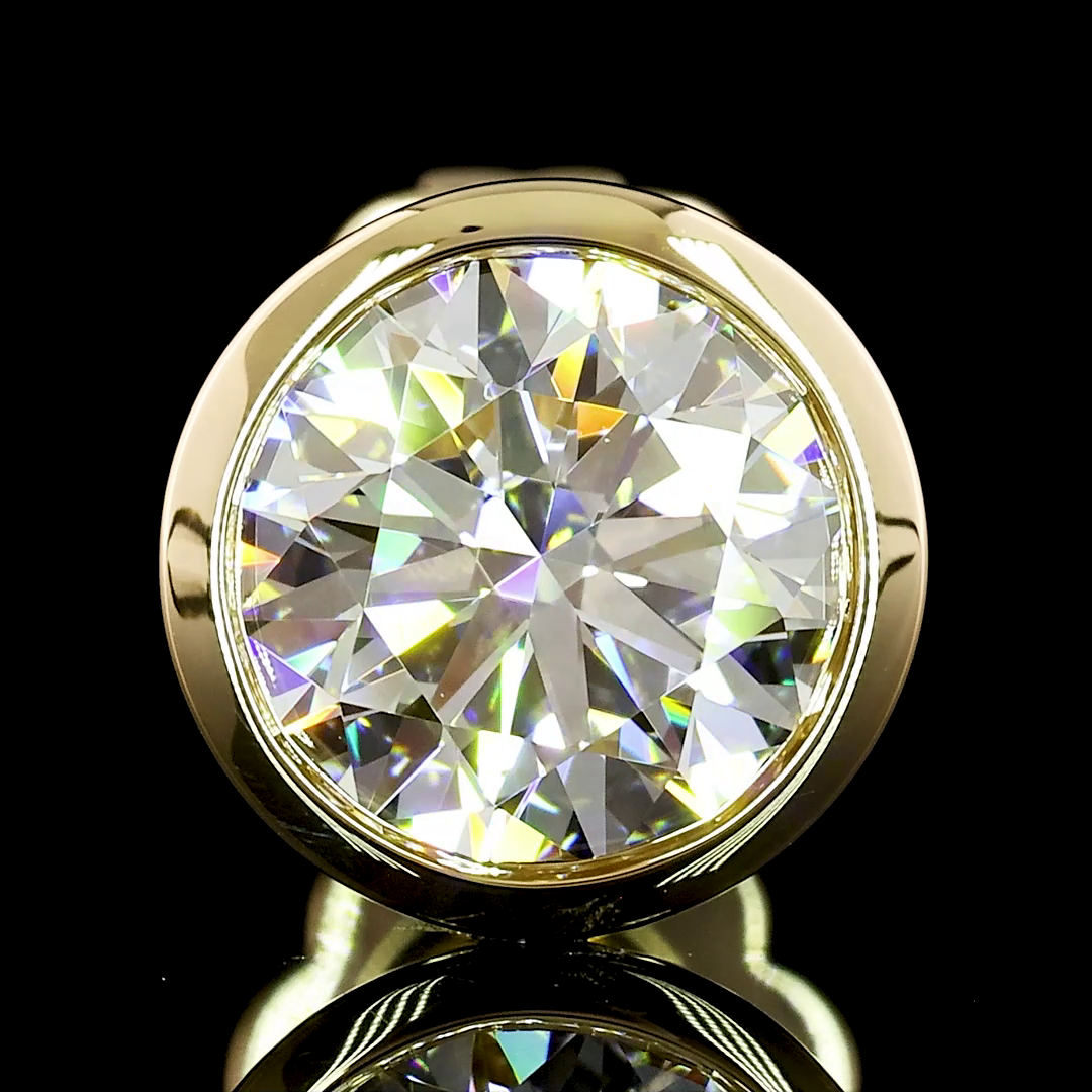 Lab-Grown 2.02 Carat Round D-VS1 Diamond 14K Yellow Gold Studs Earrings
