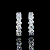 Lab-Grown 2.03 Carat Round F-VS2 Diamond 14K White Gold Huggies Earrings