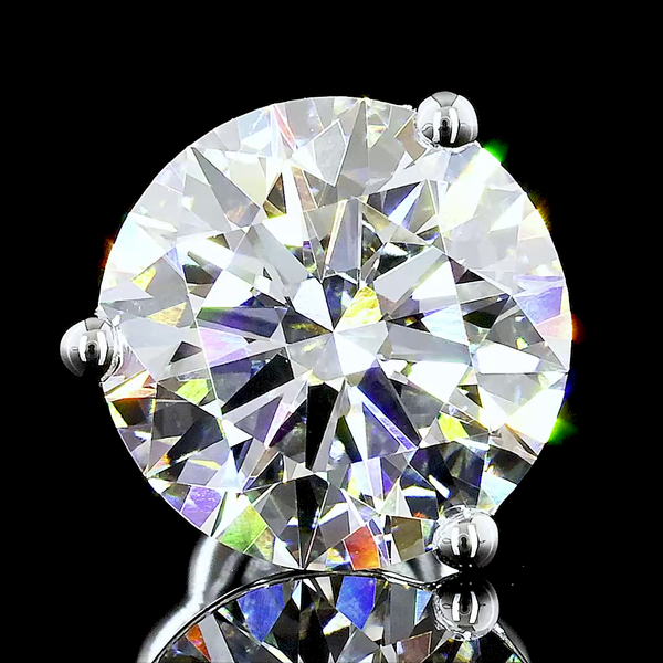 Lab-Grown 4.13 Carat Round D-VS1 Diamond 14K White Gold Martini Earrings
