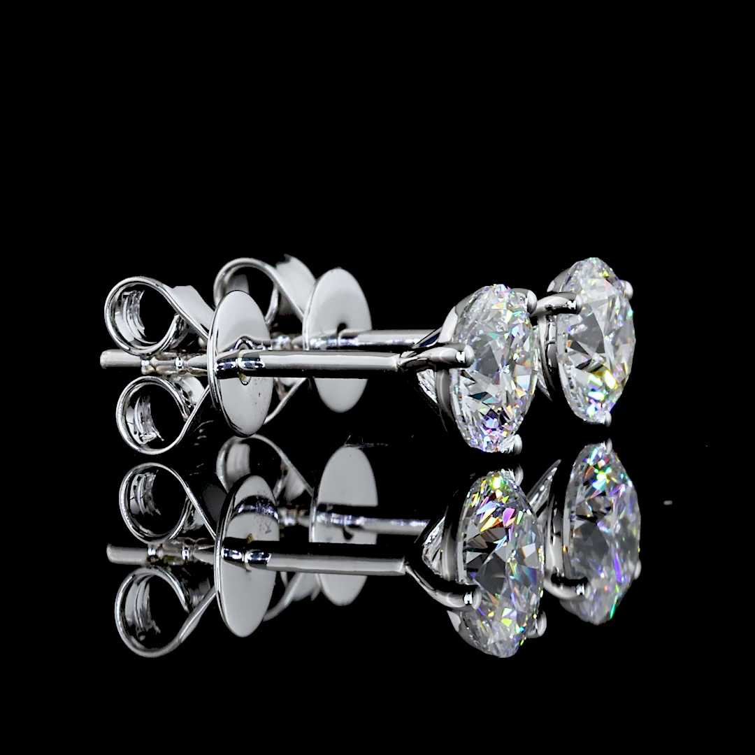 Lab-Grown 1.15 Carat Round D-VVS2 Diamond 14K White Gold Martini Earrings