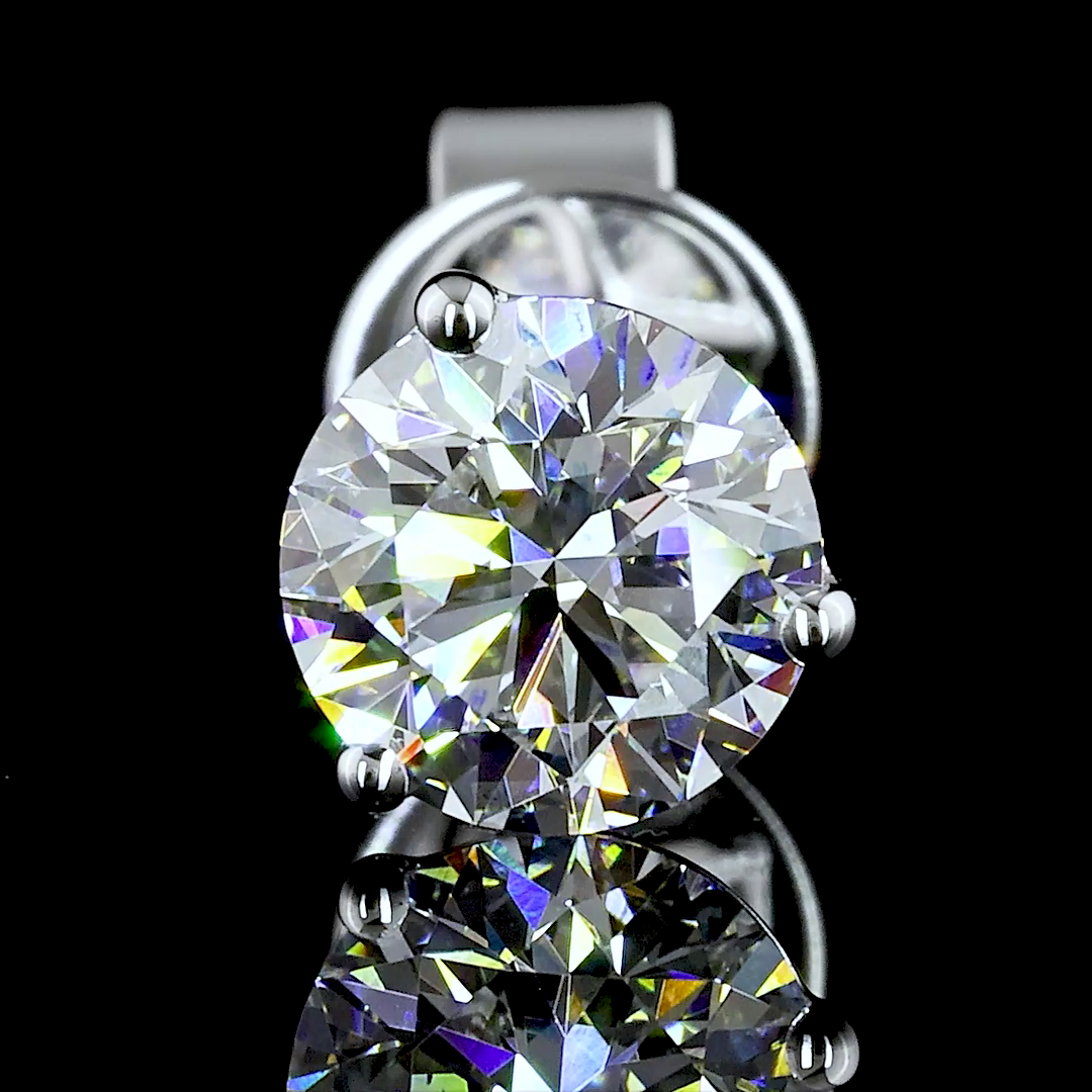 Lab-Grown 1.13 Carat Round D-VS1 Diamond 14K White Gold Martini Earrings