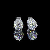 Lab-Grown 1.26 Carat Round D-VS1 Diamond 14K White Gold Martini Earrings