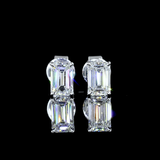 Lab-Grown 1 Carat Emerald D-VS1 Diamond 14K White Gold Studs Earrings