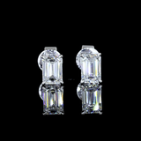 Lab-Grown 1.04 Carat Emerald E-VVS2 Diamond 14K White Gold Studs Earrings