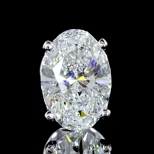 Lab-Grown 1.42 Carat Oval F-VS2 Diamond 14K White Gold Studs Earrings