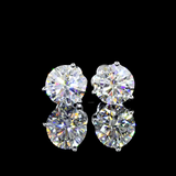 Lab-Grown 3.14 Carat Round D-VS1 Diamond 14K White Gold Martini Earrings