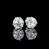 Lab-Grown 3.15 Carat Round E-VS1 Diamond 14K White Gold Martini Earrings