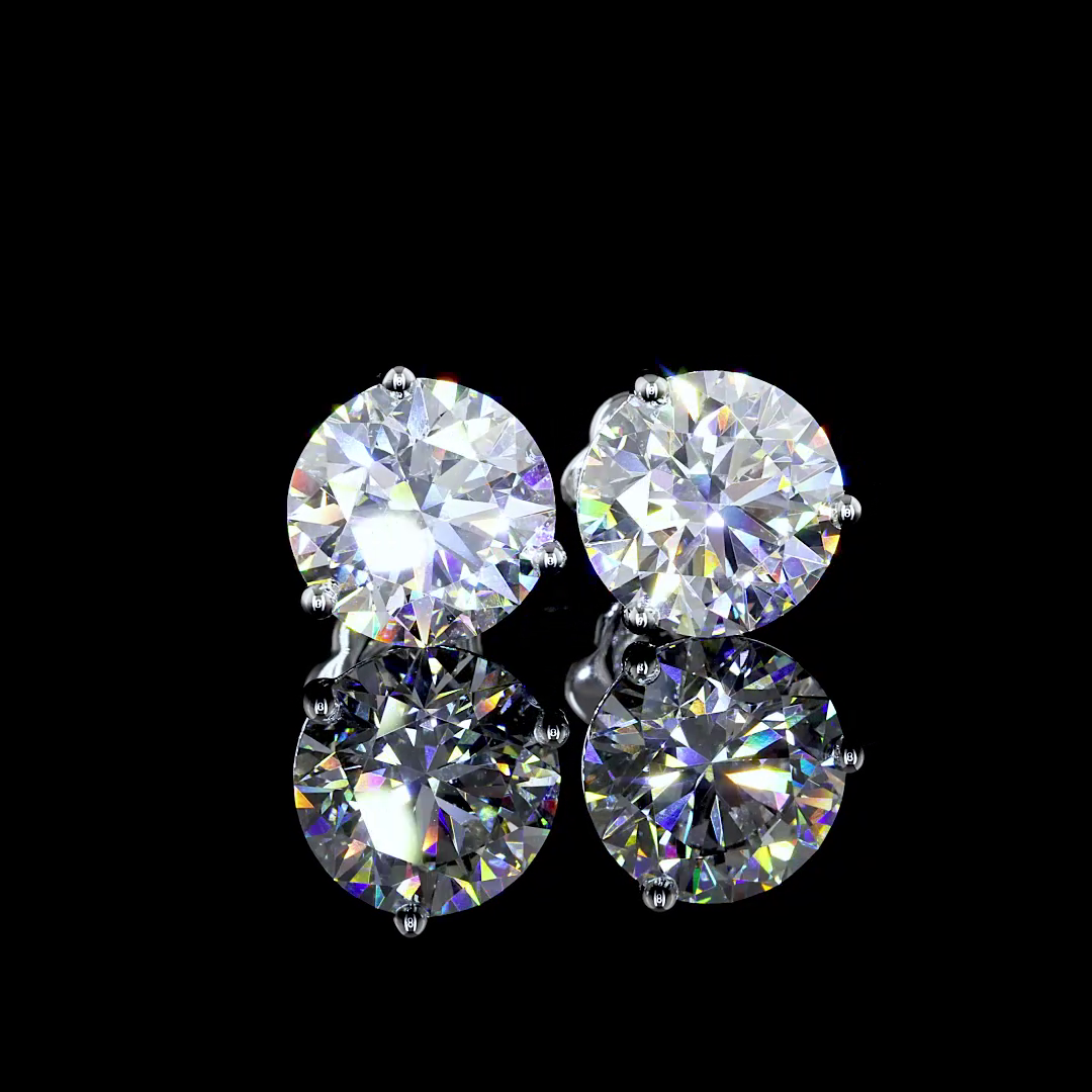 Lab-Grown 3.34 Carat Heart F-VS1 Diamond 14K Yellow Gold C Hoops Earrings