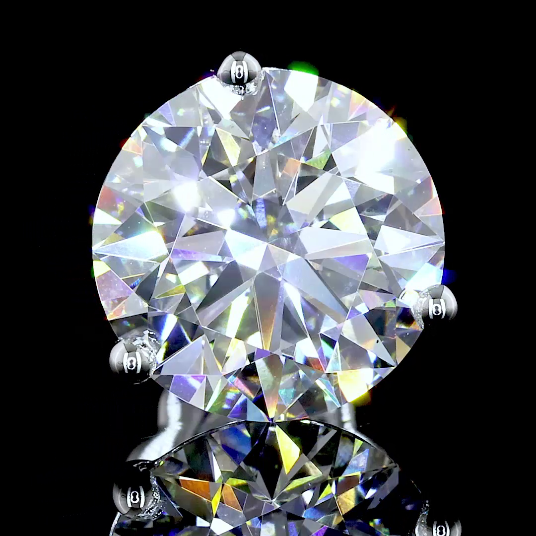 Lab-Grown 5.09 Carat Round E-VS1 Diamond 14K White Gold Martini Earrings