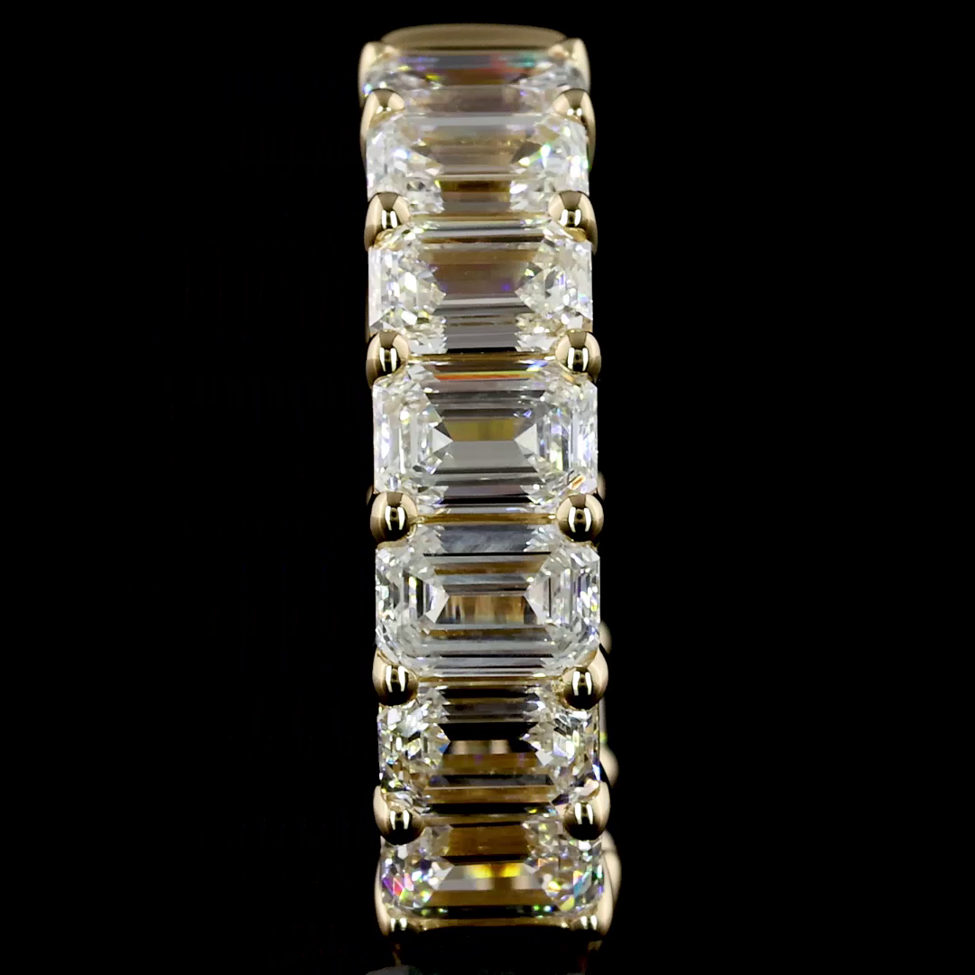 Lab-Grown 1.96 Carat Emerald E-VS1 Diamond 14K Yellow Gold Huggies Earrings