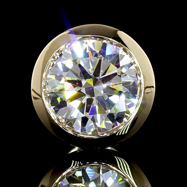 Lab-Grown 2.1 Carat Round F-VS1 Diamond 14K Yellow Gold Studs Earrings