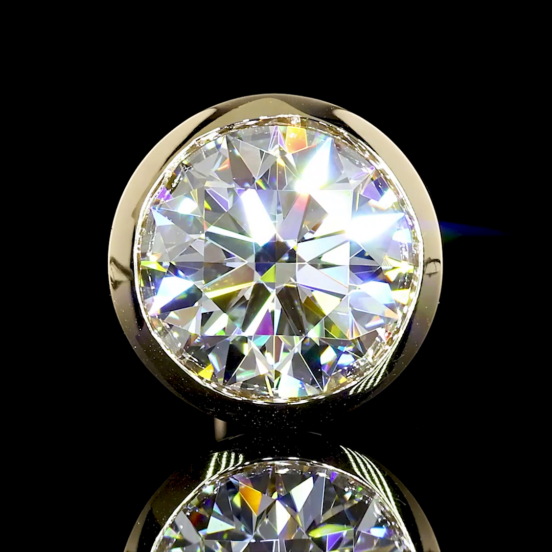 Lab-Grown 3.04 Carat Round D-VS1 Diamond 14K Yellow Gold Studs Earrings