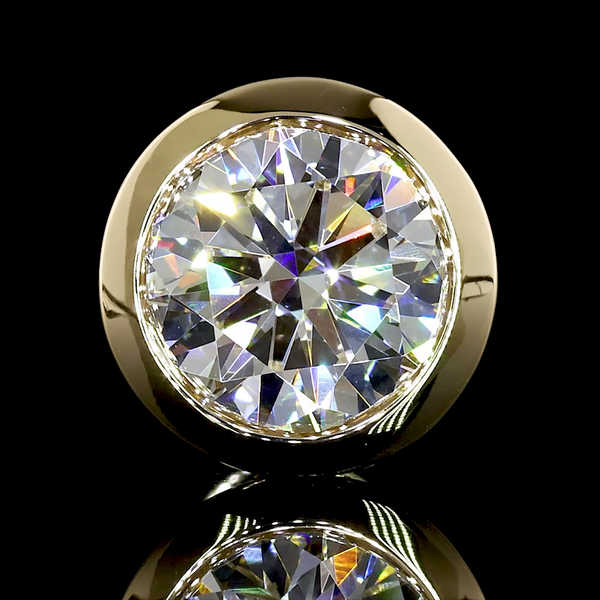 Lab-Grown 1.54 Carat Round E-VVS2 Diamond 14K Yellow Gold Studs Earrings