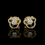 Lab-Grown 0.1 Carat Round E-VS Diamond 18K Yellow Gold Special Earrings