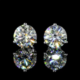 Lab-Grown 5.18 Carat Round J-VS1 Diamond 14K White Gold Martini Earrings