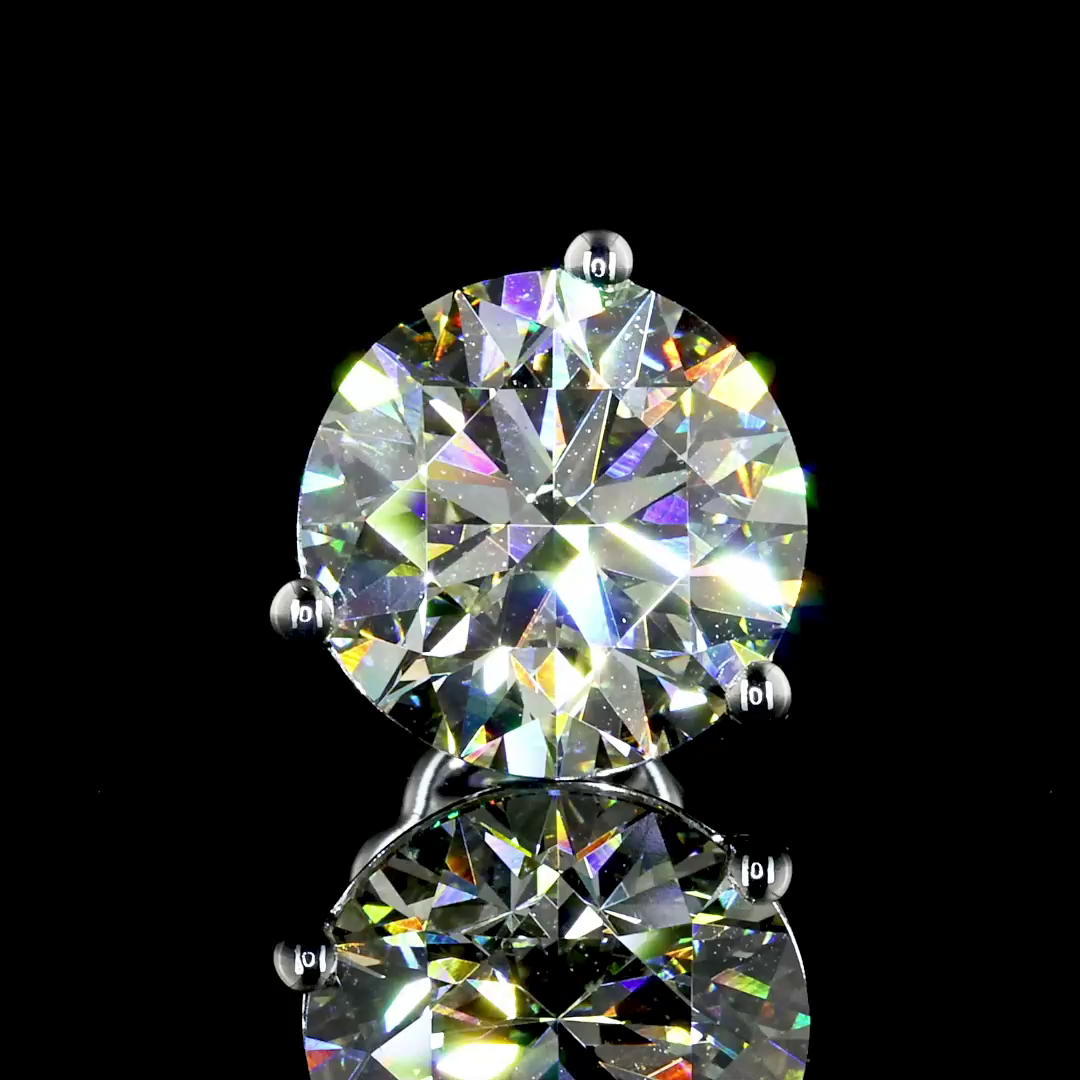 Lab-Grown 5.6 Carat Round J-VVS2 Diamond 14K White Gold Martini Earrings
