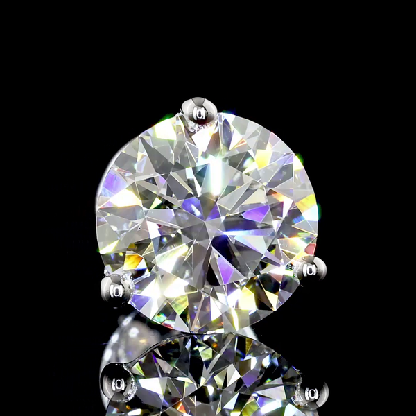 Lab-Grown 2.53 Carat Round D-VVS2 Diamond 14K White Gold Martini Earrings