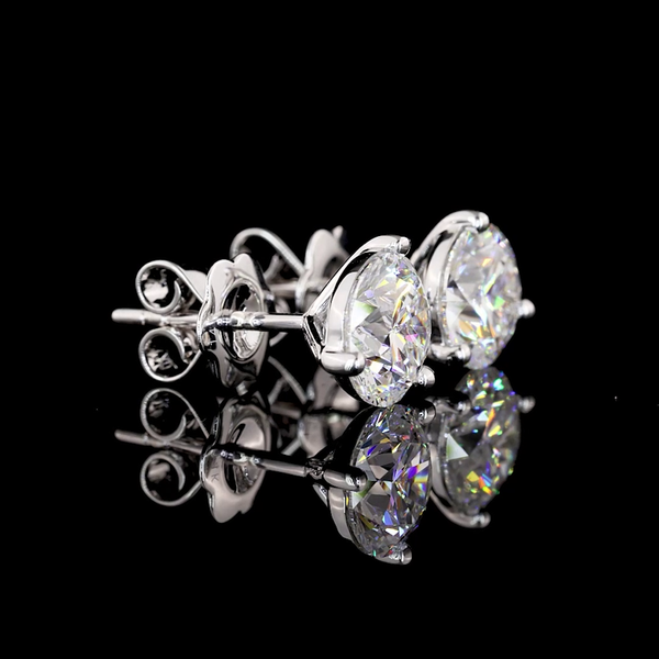 Lab-Grown 5.08 Carat Round D-VS1 Diamond 14K White Gold Martini Earrings