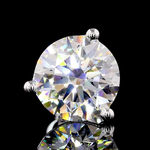Lab-Grown 5.08 Carat Round D-VS1 Diamond 14K White Gold Martini Earrings