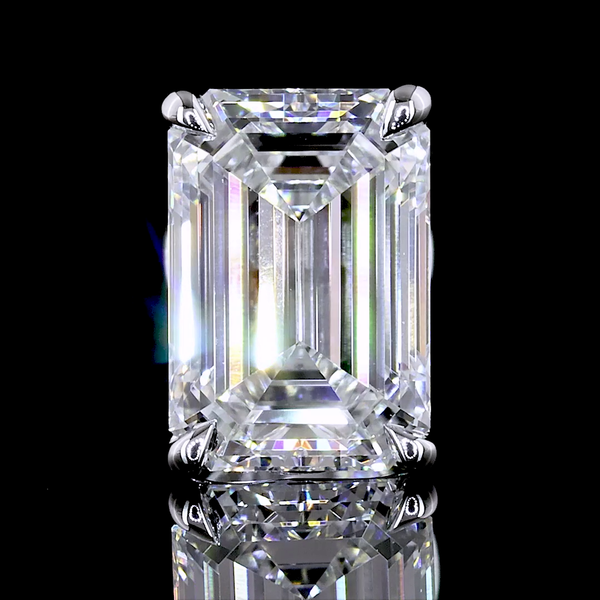 Lab-Grown 2.51 Carat Emerald F-VS1 Diamond 14K White Gold Studs Earrings