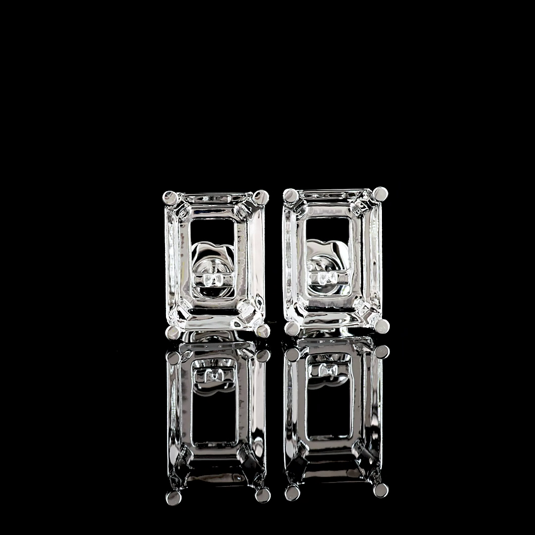 Lab-Grown 14.13 Carat Emerald G-VS1 Diamond 14K White Gold Studs Earrings