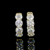 Lab-Grown 3.94 Carat Round E-VS Diamond 14K Yellow Gold Huggies Earrings