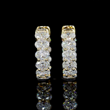 Lab-Grown 1.98 Carat Oval E-VS Diamond 14K Yellow Gold Huggies Earrings