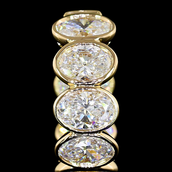 Lab-Grown 2.34 Carat Oval F-VS2 Diamond 14K Yellow Gold Huggies Earrings