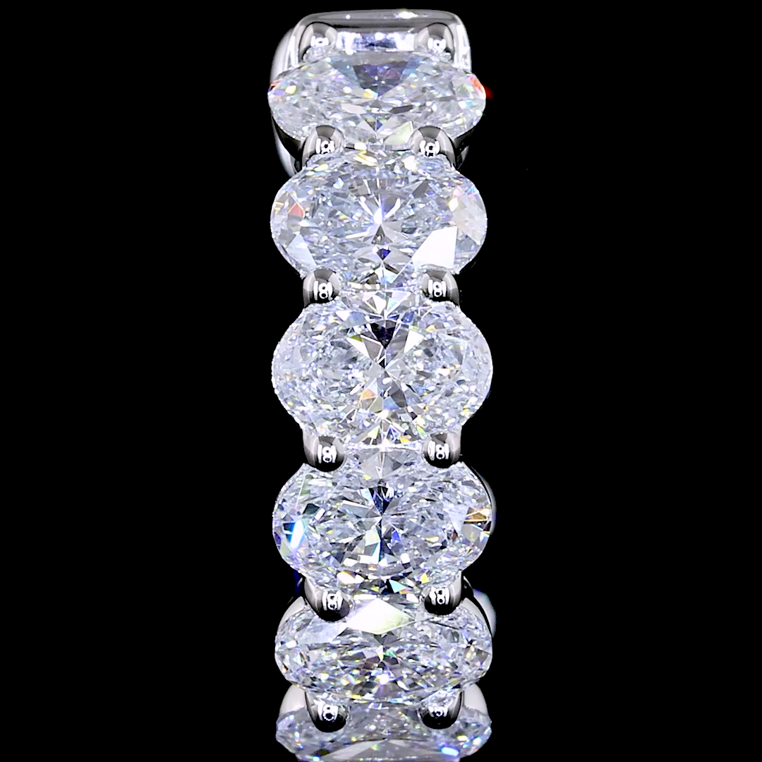 Lab-Grown 2.03 Carat Oval E-VS Diamond 14K White Gold Huggies Earrings