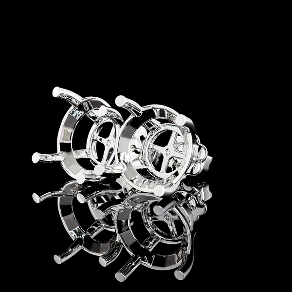 Lab-Grown 17.03 Carat Round E-VS1 Diamond 14K White Gold Studs Earrings