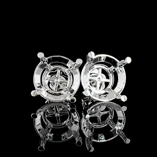 Lab-Grown 18.06 Carat Round F-VS1 Diamond 14K White Gold Studs Earrings