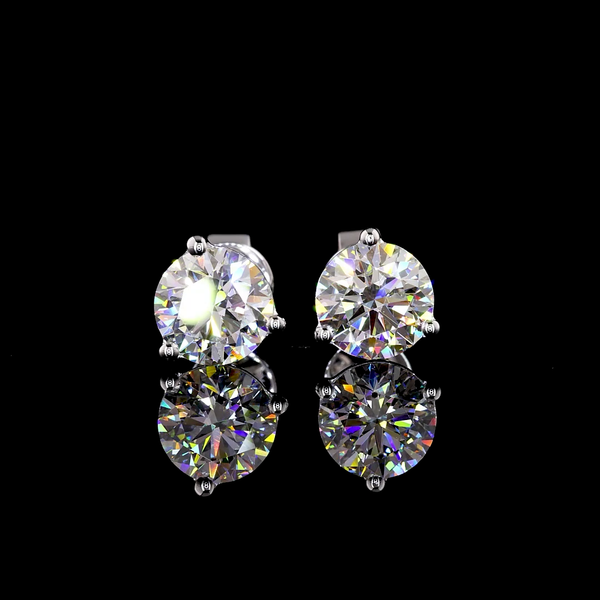 Lab-Grown 2.07 Carat Round E-VVS2 Diamond 14K White Gold Martini Earrings